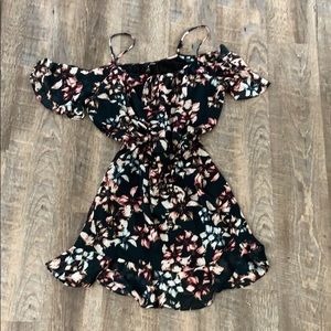 Aqua cold shoulder dress